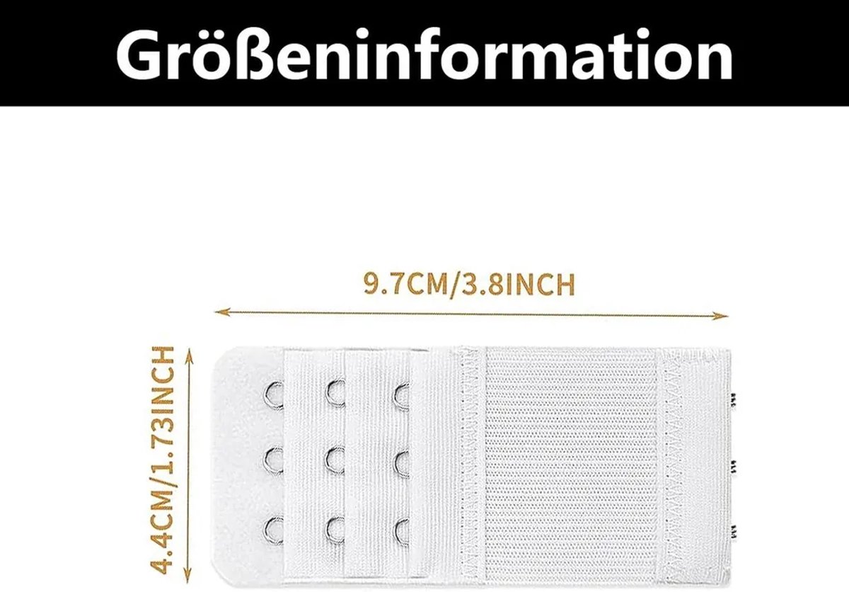 Bh-verlengstukken, 6 stuks, bh-verlengstukken Geschikt voor3 ringen en elastische band, Geschikt voor zwangerschap, borstvoeding en gewichtstoename.