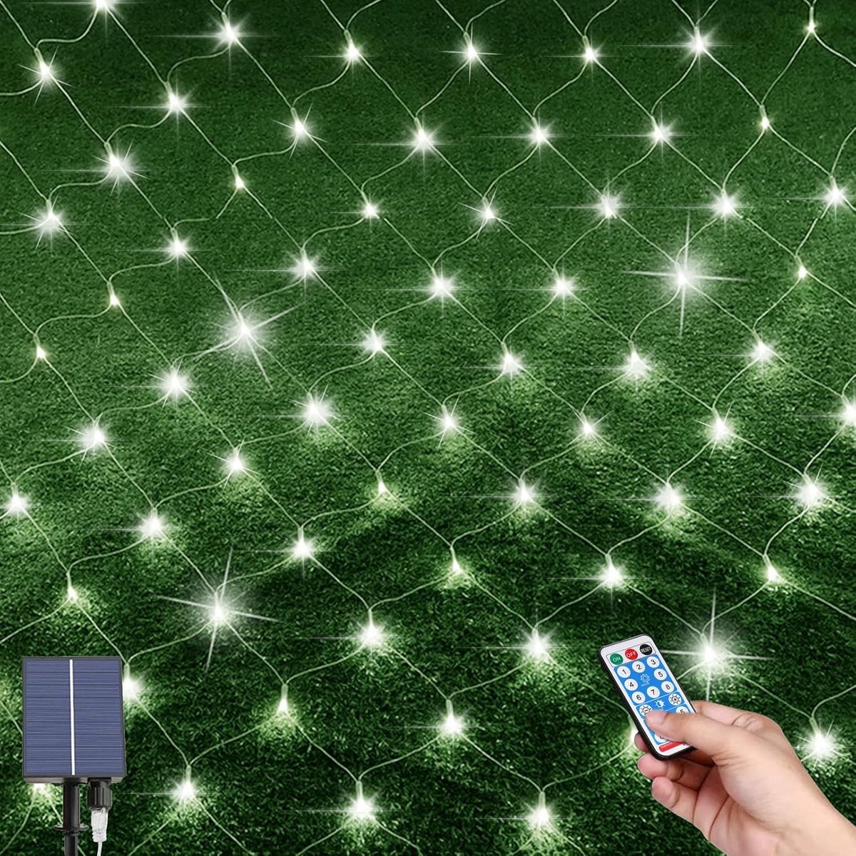 Solar String Lights 2M x 3M - 198 LED - Waterdicht - Decoratieve verlichting voor buiten - ShopVlot
