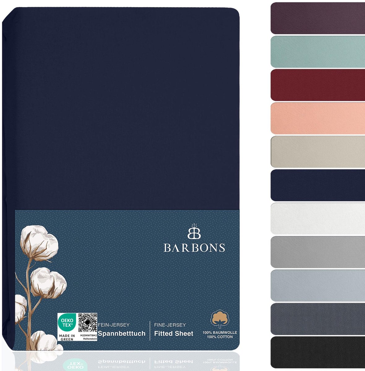 Hoeslaken 180x200 cm - 100% katoen - Oeko-TEX gecertificeerd - Perfect voor boxspring en matrashoogte tot 27 cm - ShopVlot
