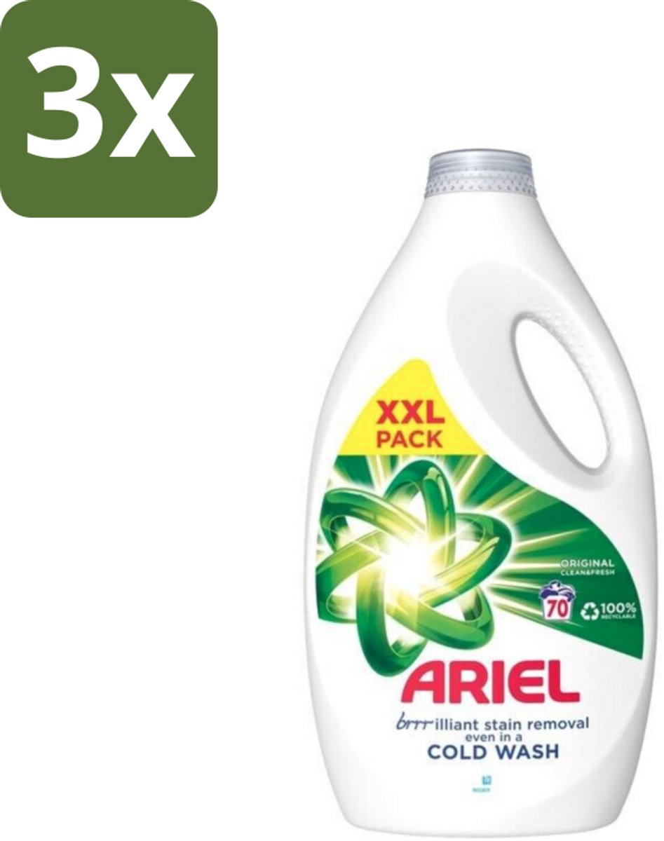 Ariel - Wasmiddel - Original - 70 Wasbeurten - 2,45 liter - Bulkverpakking - 3 stuks
