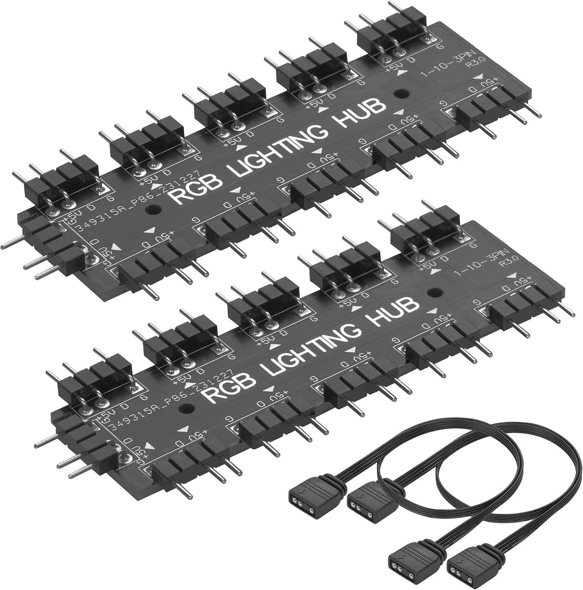 ARGB splitter hub 10 poorten - 5V 3Pin adapter - 50CM kabel - uitbreiding RGB-interface voor desktop - ShopVlot