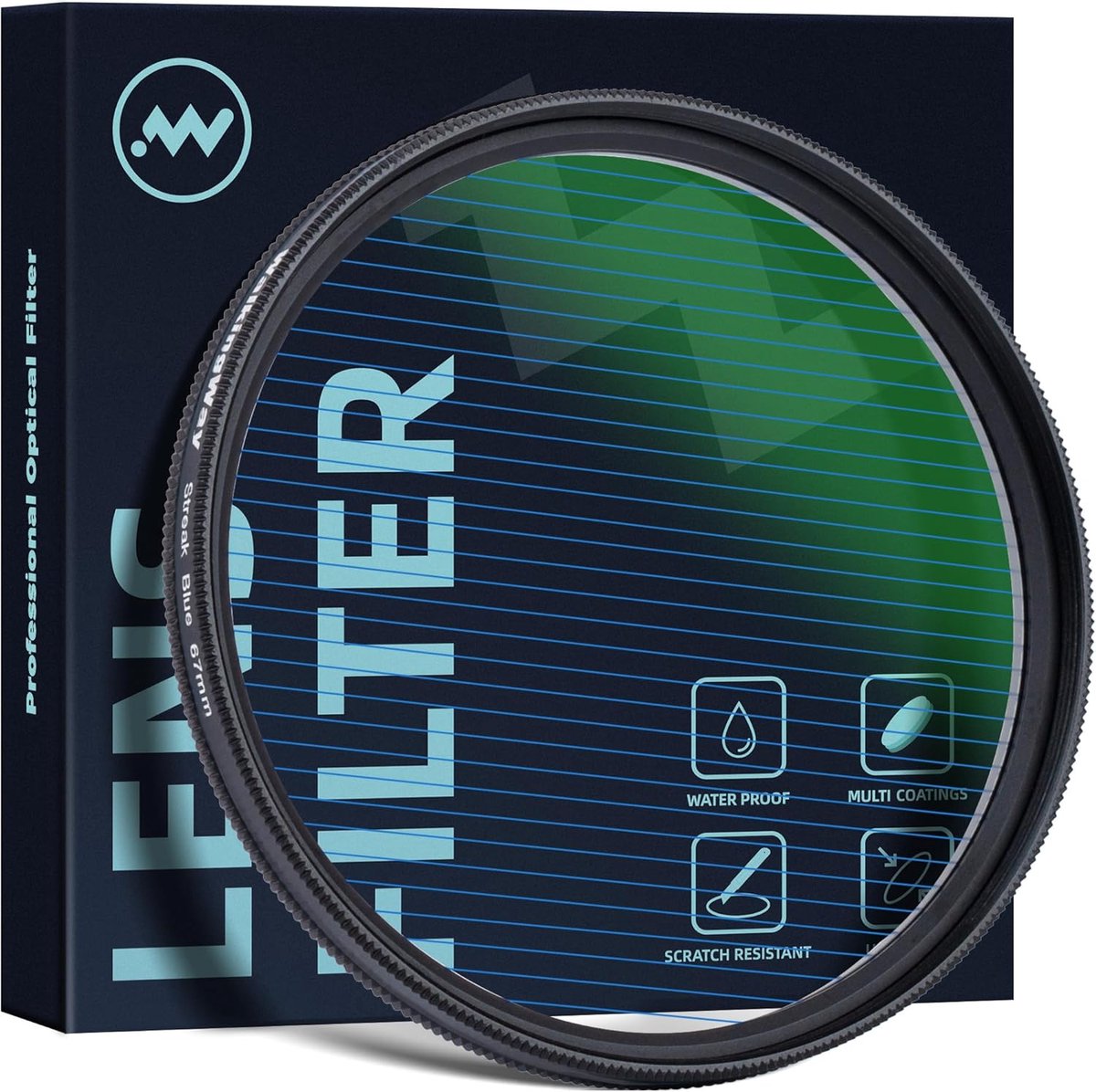 Anamorfisch Filter 77mm - Variabel Blauw - Nano Coating - Dramatische Lichtstrepen - ShopVlot