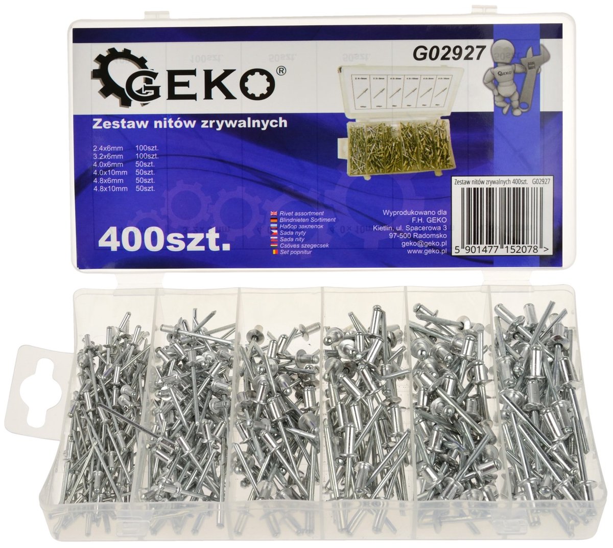 400x Klinknagels Aluminium/RVS 2,4-4,8mm