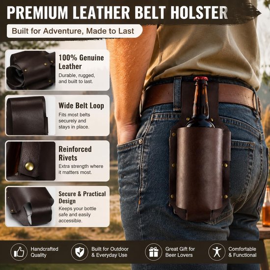 Biergordel Cowboy Stijl Handsfree Houder voor Fles & Blik Feest Camping - ShopVlot — afbeelding 4