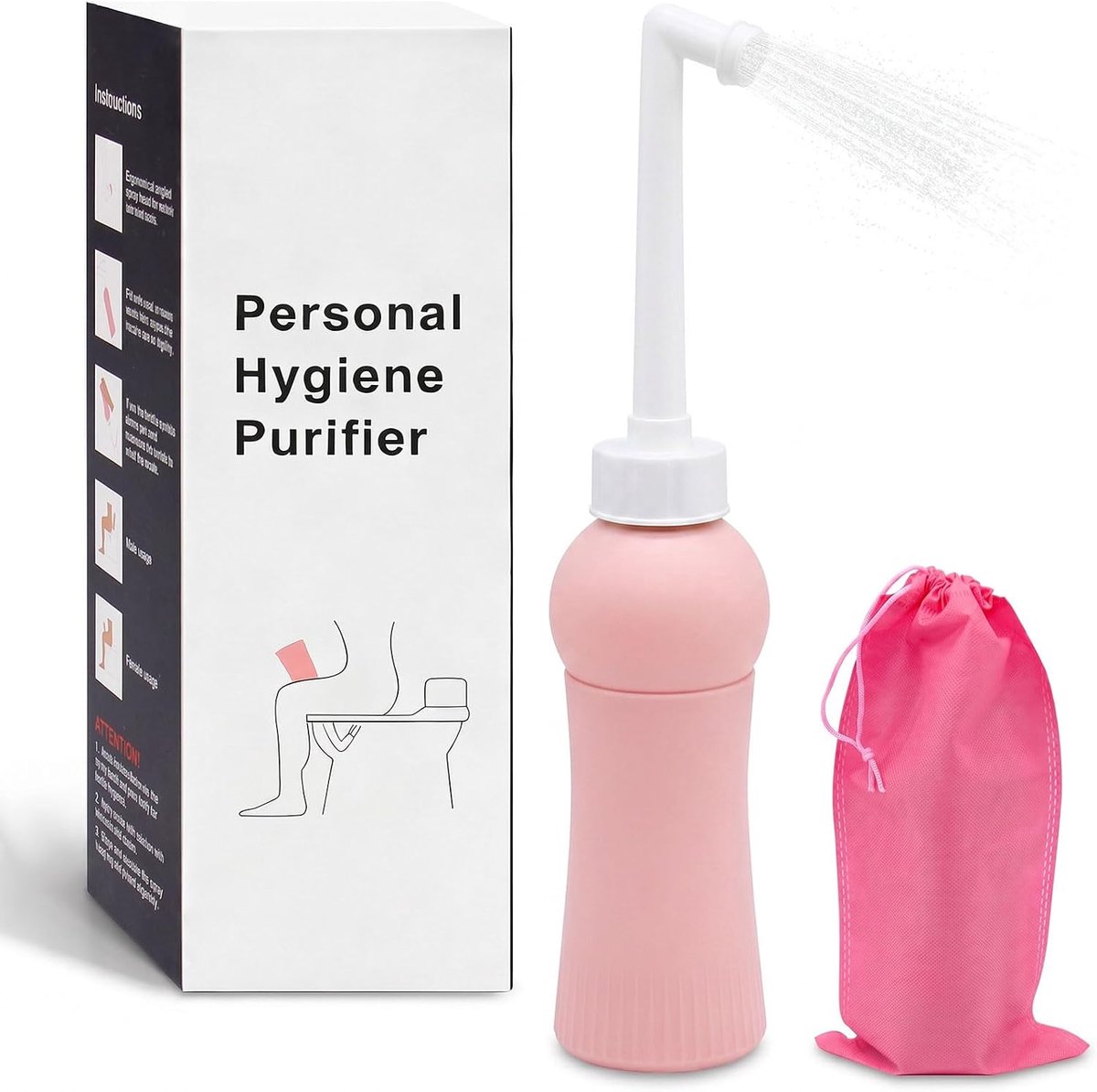 Draagbare billendouche-bidet met 500 ml inhoud en reisetui, intrekbare hygiënespray voor reizen en thuis, bespaart - ShopVlot