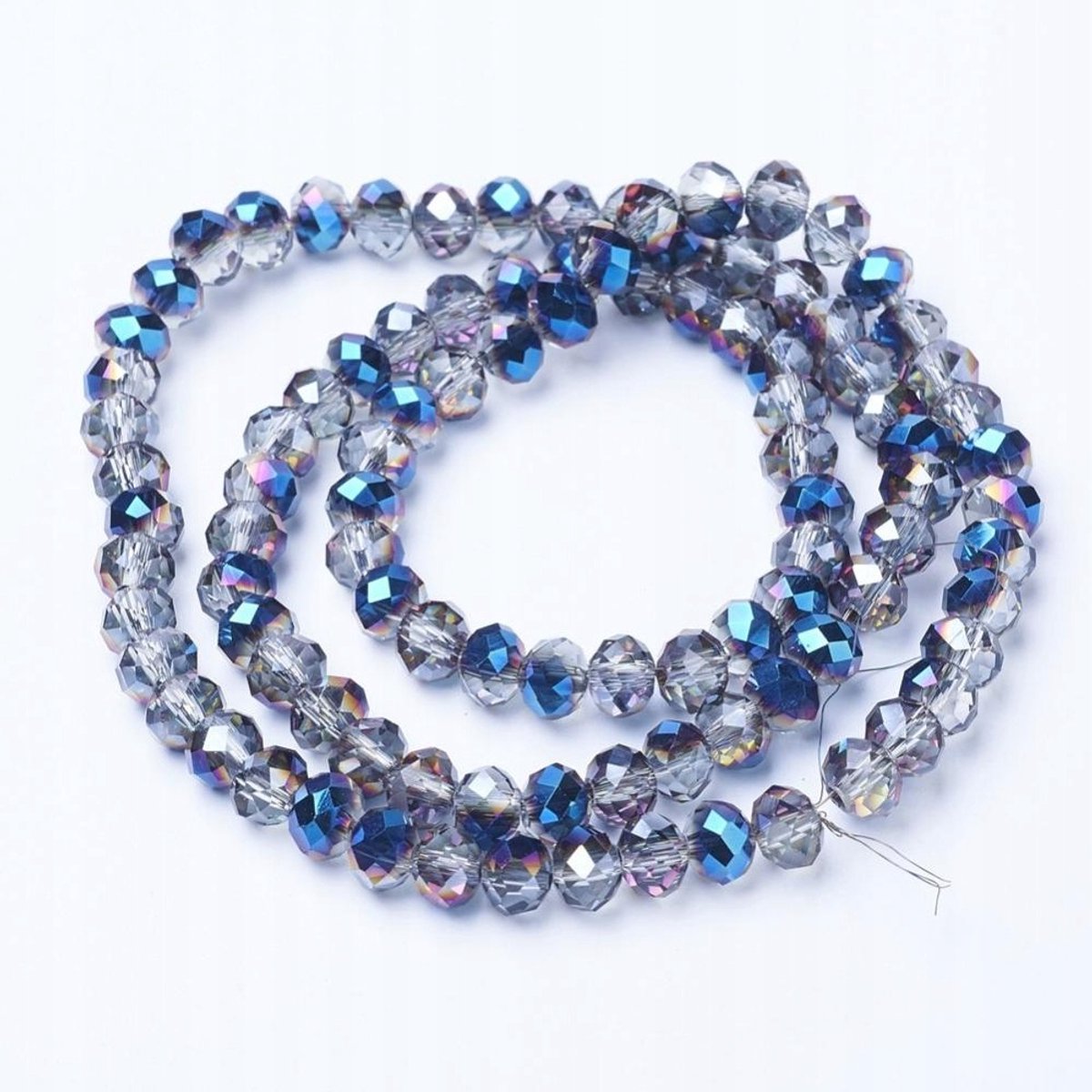 Gegalvaniseerde Glazen Kralen 3x2mm - Blauw, 160 stuks