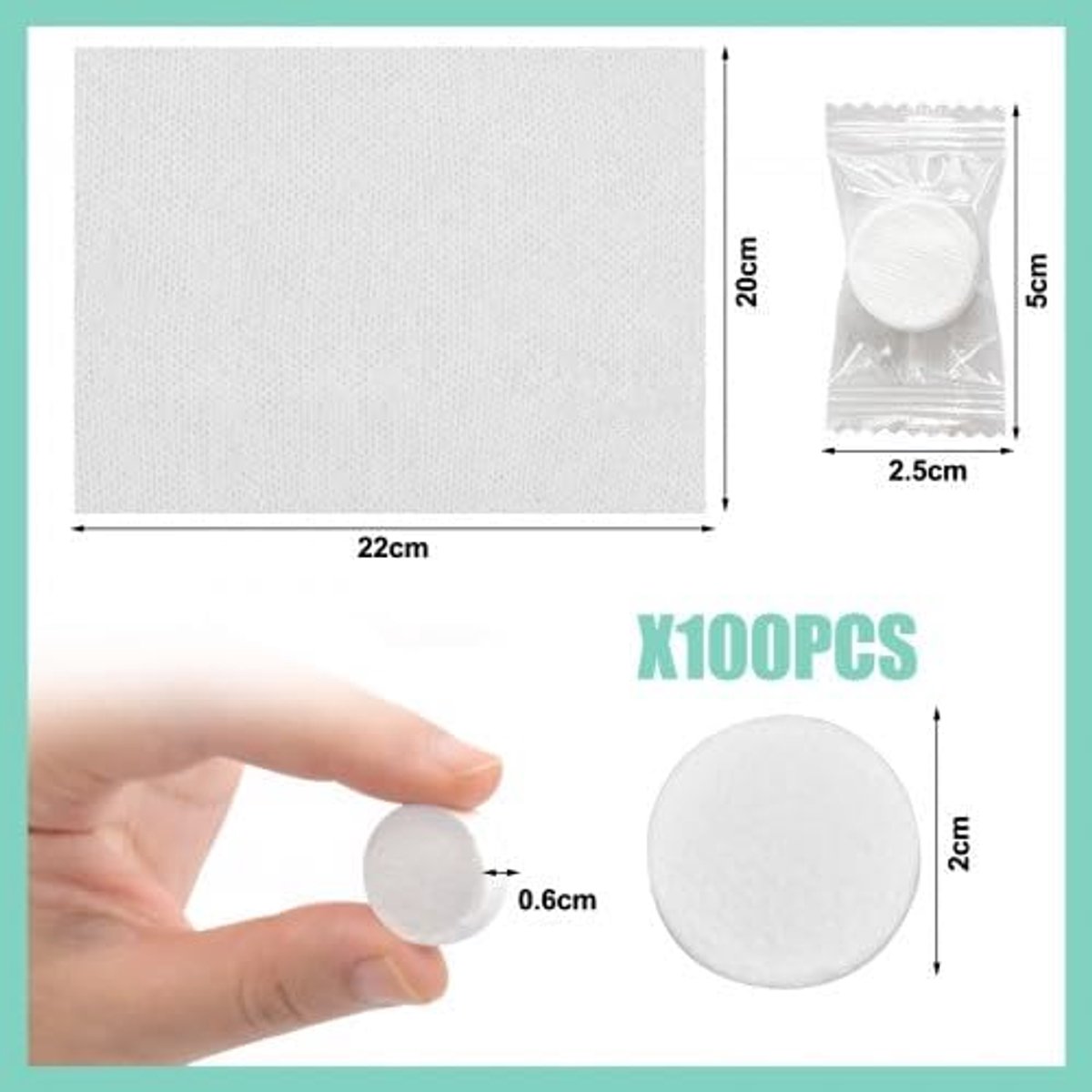 100 stuks gecomprimeerde katoenen handdoeken, gecomprimeerde handdoek, draagbare gecomprimeerde handdoek, magische - ShopVlot