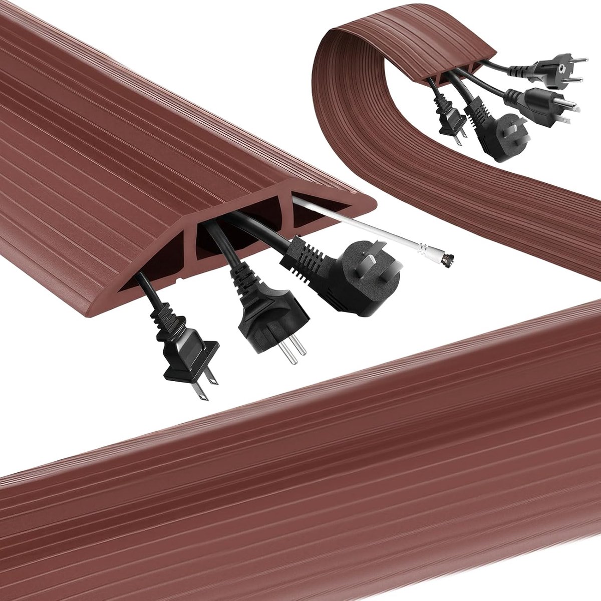 Vloer kabelbrug, 2M vloer kabelgoot - bruin - ShopVlot
