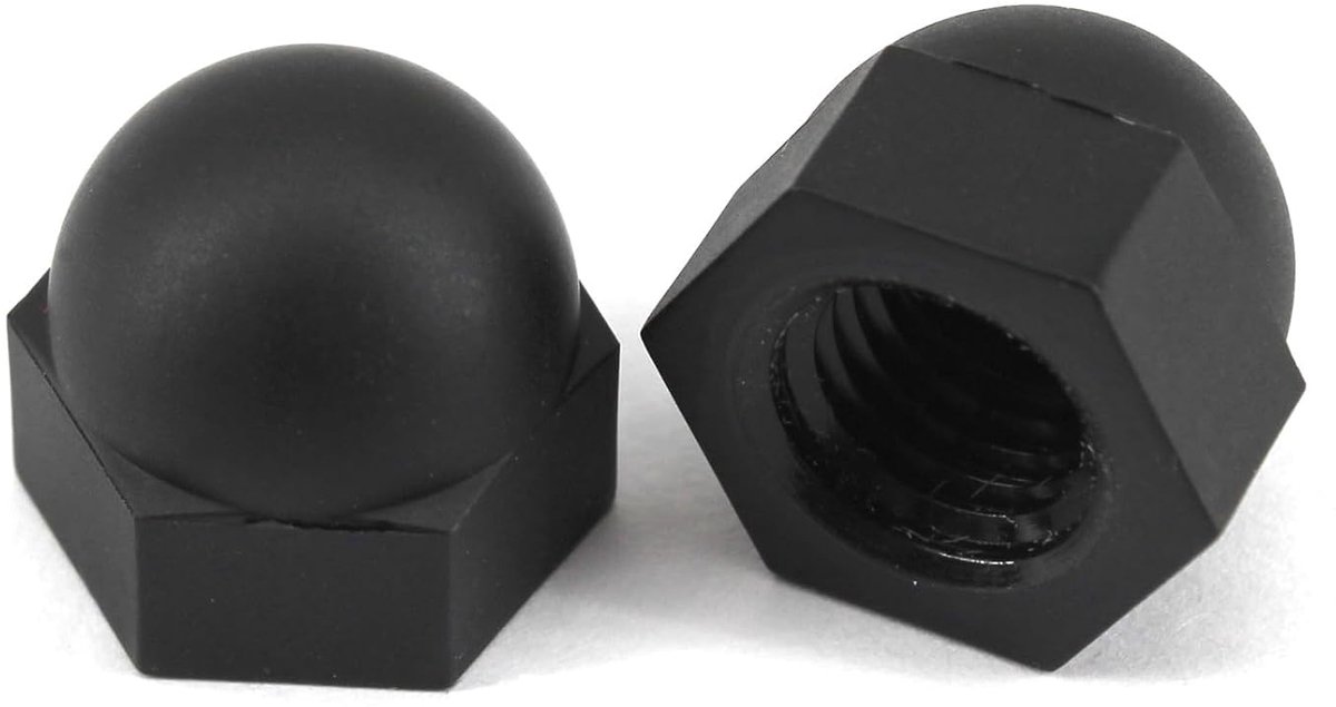 (20 stuks) zeskantmoeren M14 nylon zwart schroefdraad - ShopVlot