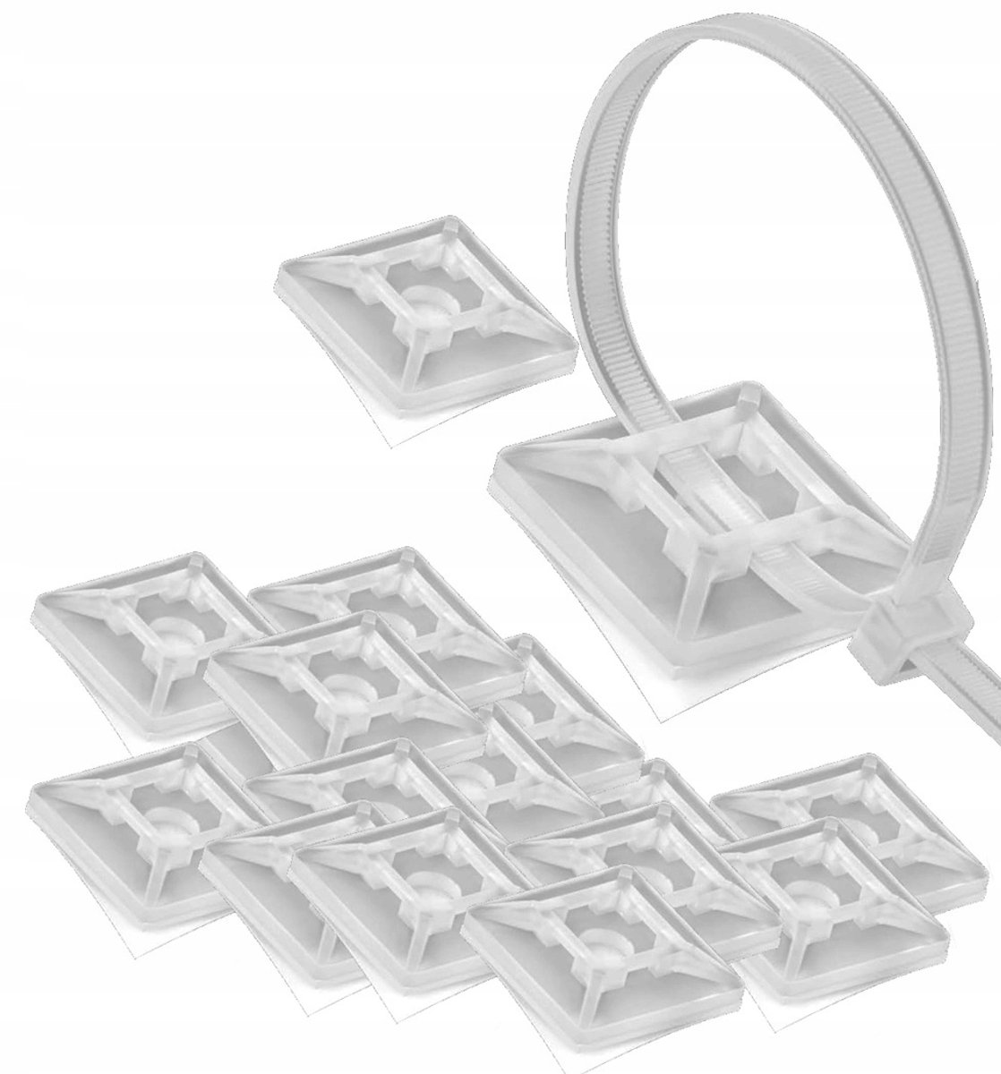 Merkloze Zelfklevende Kabelbinder Bevestigingsclips - Wit (25 Stuks)