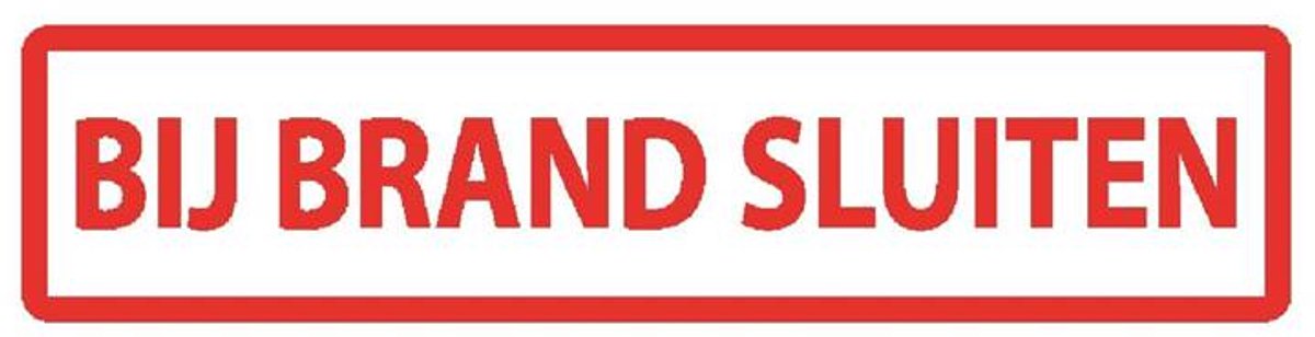 Sticker Bij Brand Sluiten