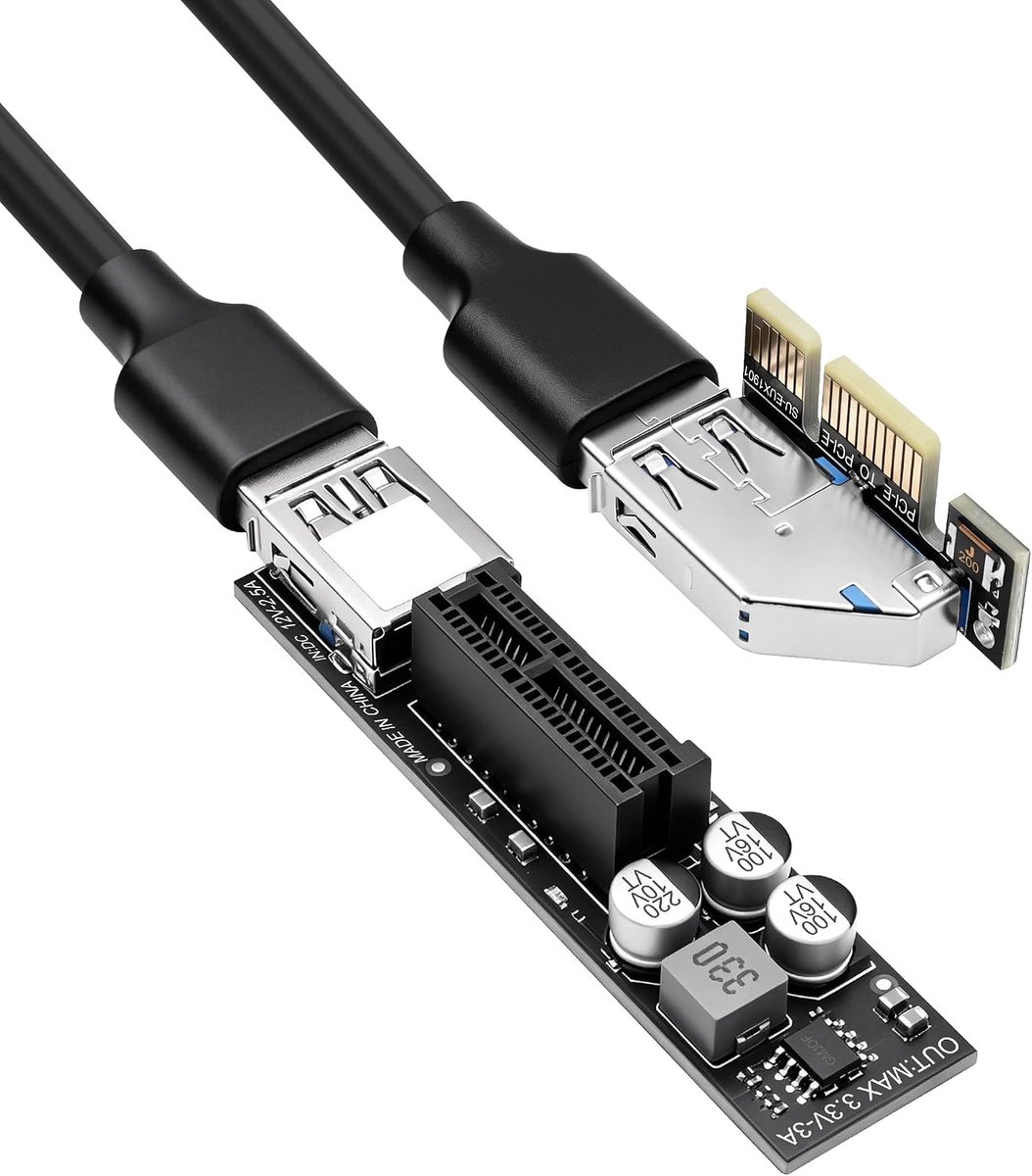 PCIe 3.0 X1 90 graden riserkabel 5Gbps PCIe verlengkabel 3.0 X1 - ShopVlot