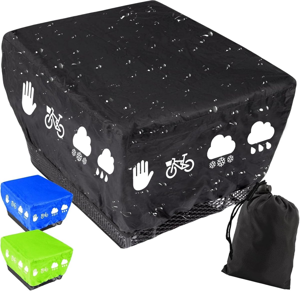 Fietsmand regenbescherming, verstelbare elasticiteit, reflecterende fietsmand - ShopVlot