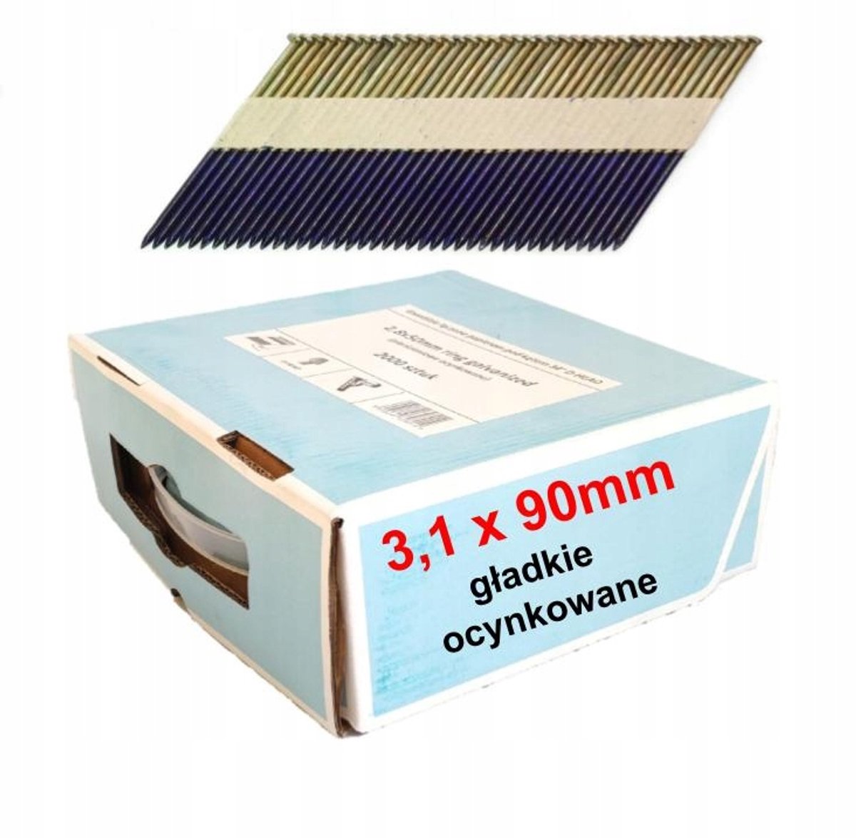 Merkloze Papier Gevlochten Spijkers 3,1x90mm Glad Verzinkt 2000st