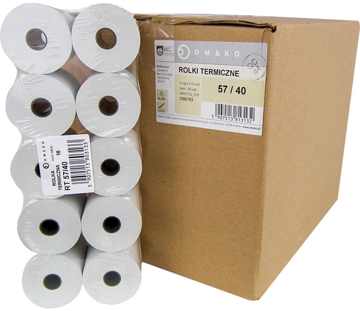 80x Thermische Rol 57x40mm voor Kassabon en Pinautomaat