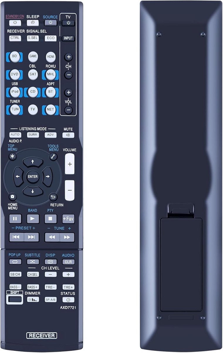 AXD7721 vervangende afstandsbediening compatibel met Pioneer AV-ontvanger VSX-44 VSX?45 VSX-329-K VSX-454 VSX-529-K - ShopVlot