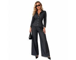 Getailleerde Blouse met Wide Leg Broek - Dames Kledingset