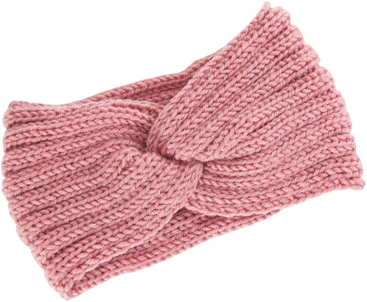 Hoofdband - Oorwarmer - Haarband - Hoofdwarmer - Winter accessoire - Warme haarband - Muts zonder bovenkant - Roze - Acryl - Jonyx