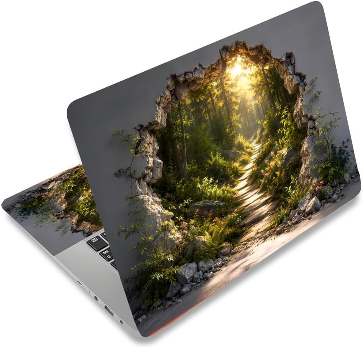 PLIGREAT Laptopsticker sticker 35,5 cm, universele vinyl muurbrekende boskunst notebookbeschermer voor 12,1 13 13,3 - ShopVlot