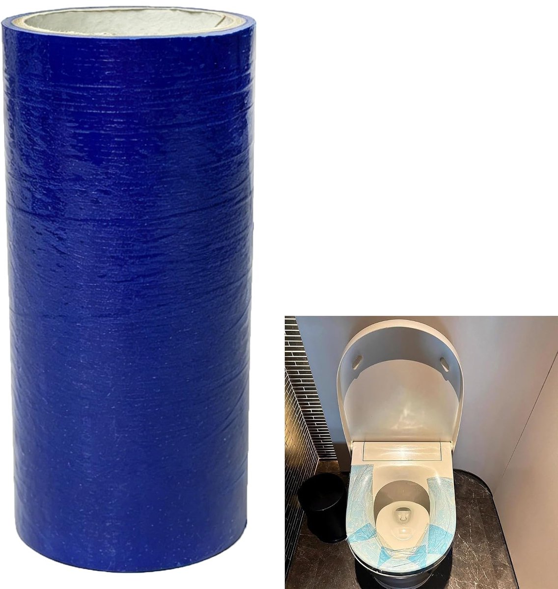 Waterdichte wegwerp-beschermfolie – 1 stuk, blauw, kleverige beschermfolie, geschikt voor toiletbrillen, mobiele - ShopVlot