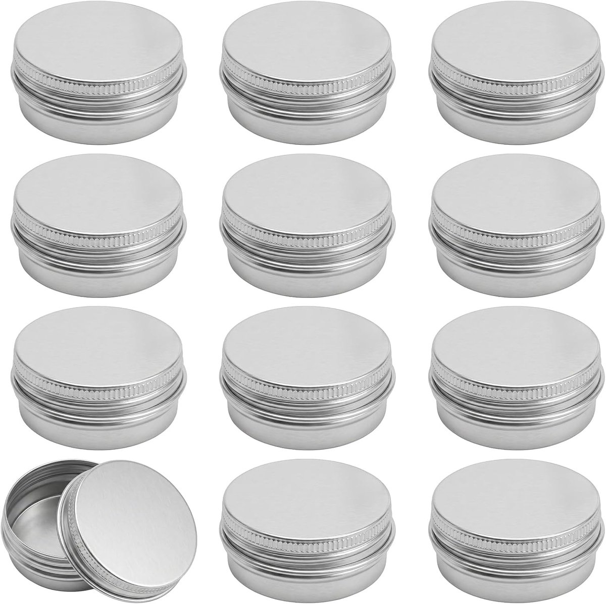 25 stuks aluminium potjes, 15 ml, kleine metalen blikjes met deksel - ShopVlot