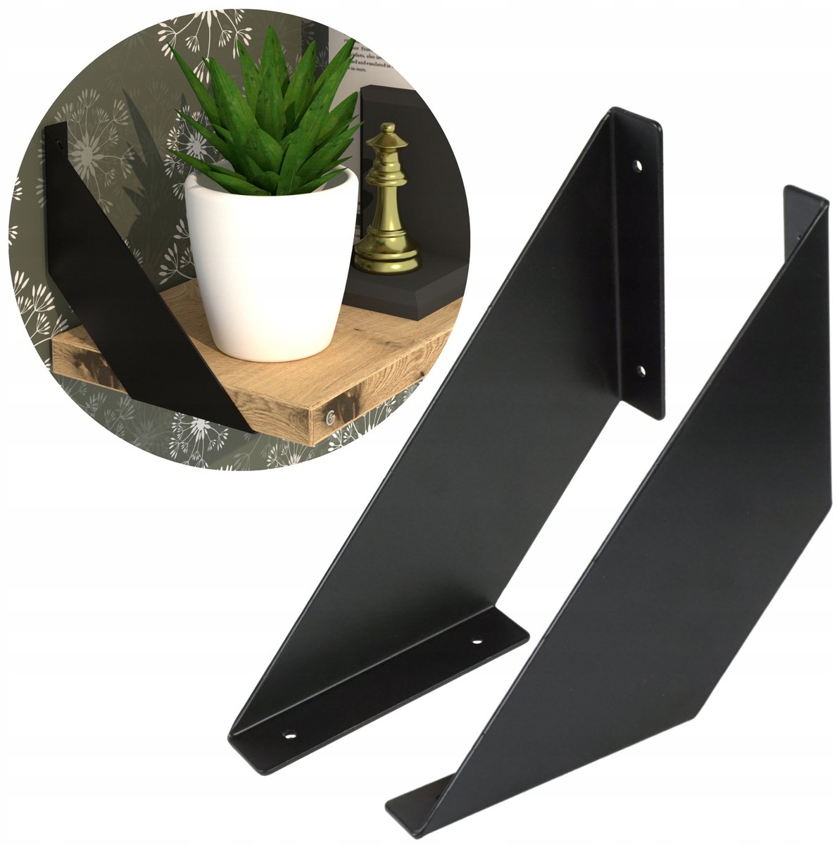 FLEX Wandsteunen Zwart 18x18 cm - Set van 2