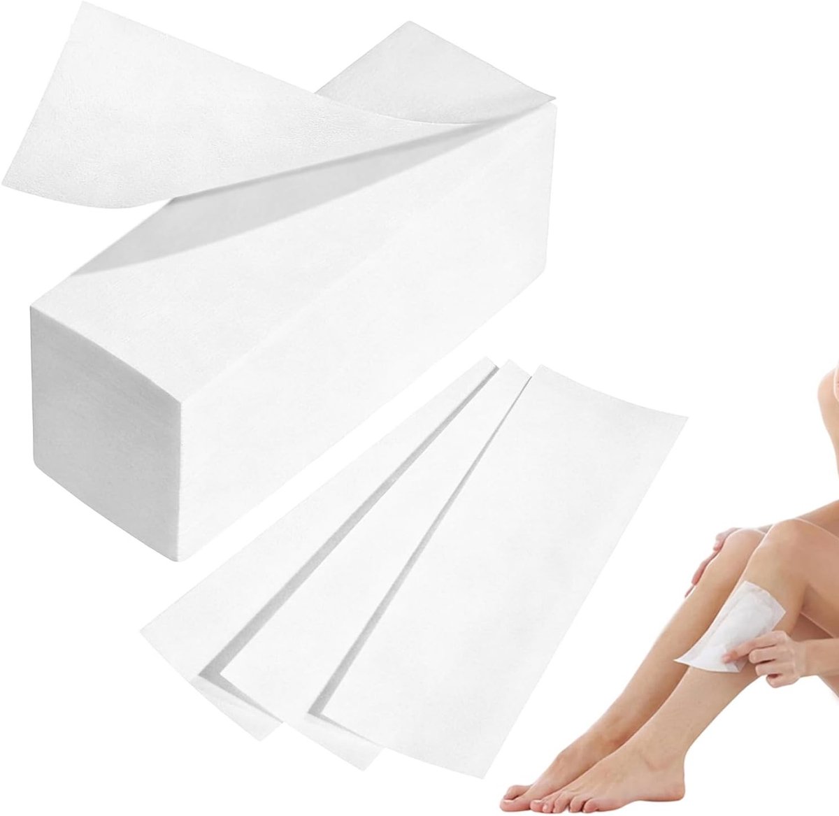 Vliesstrips voor Waxen - Wit - 7 x 20 cm - Niet-geweven Stof - Voor Lichaam en Gezicht
