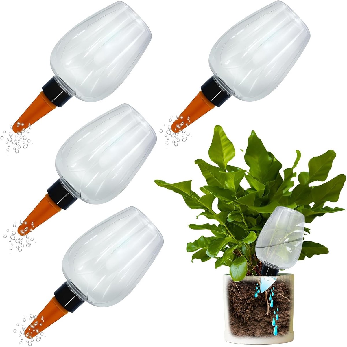 Waterdispenser voor Planten - Witte Roos - Zelfbewateringssysteem - Voor Bloemen en Planten