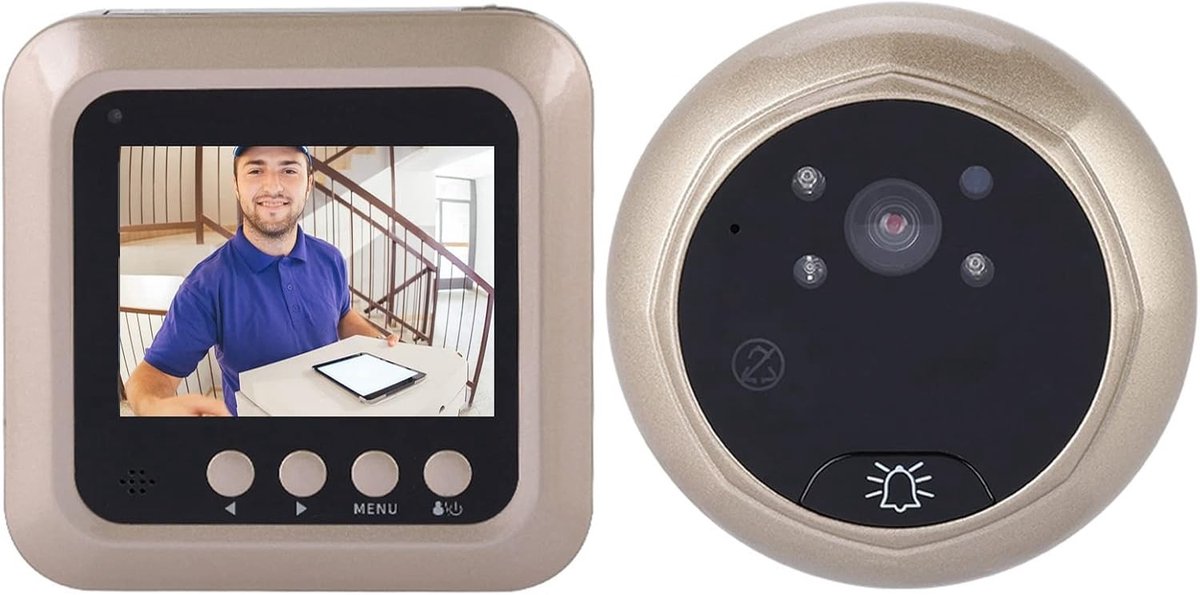 Videodeurbel - Zwart - 2,4 inch - HD Camera met Infrarood Nachtzicht - Voor Thuisbeveiliging