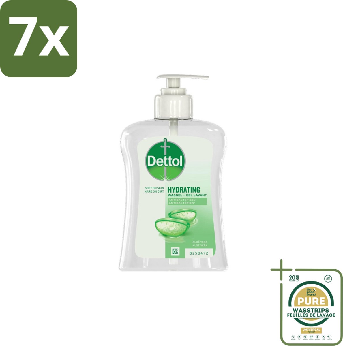 7 x Dettol - Handzeep - Hydrate - Aloë Vera & Bamboe - 250 ml - Grootverpakking - Handzeep - Handzuig - Handverzorging - Antibacterieel - Hygiëne