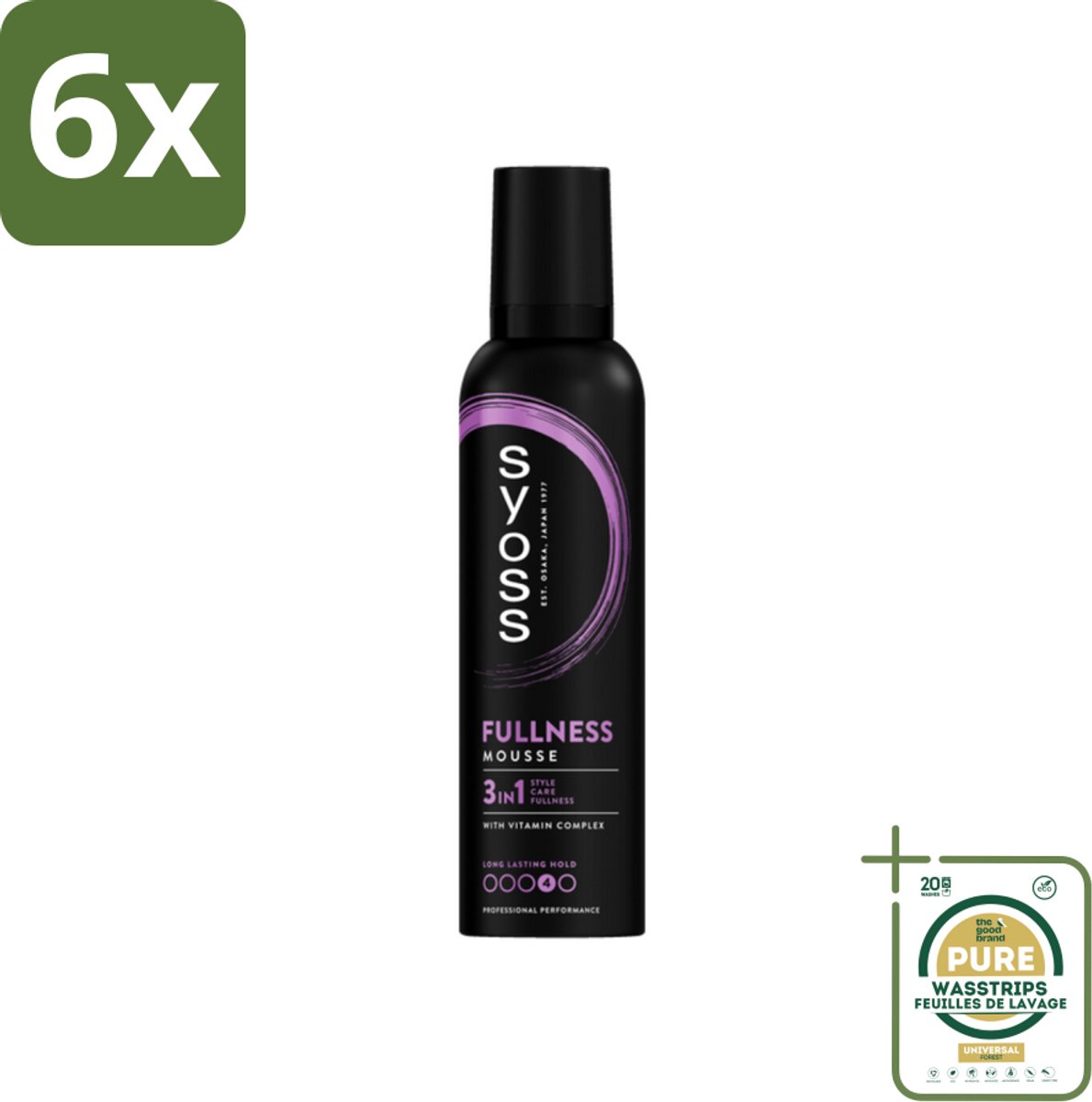 Syoss - Fullness - Haarmousse - Lichtgewicht Volume - 250 ml - Voordeelverpakking - 6 stuks - Haarmousse - Haarstyling