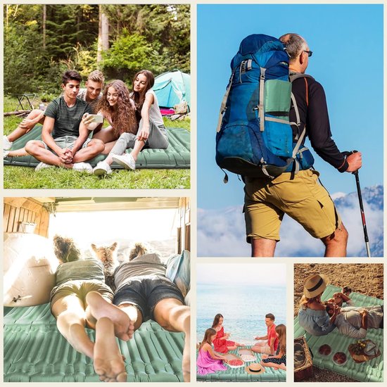 DYVNS® Slaapmatje Zelfopblazend - Luchtbed Kamperen - Camping Matras - Groen — afbeelding 3