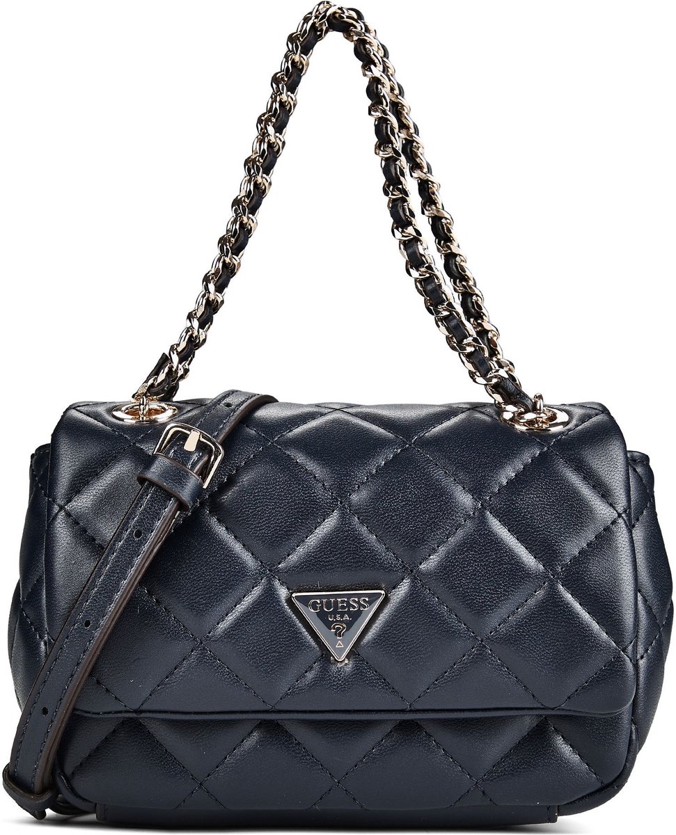 GUESS schoudertas Juliet Mini Flap Bag Midnight donkerblauw