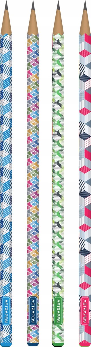 Astra Driehoekige Potloden HB Patterns 4 Stuks