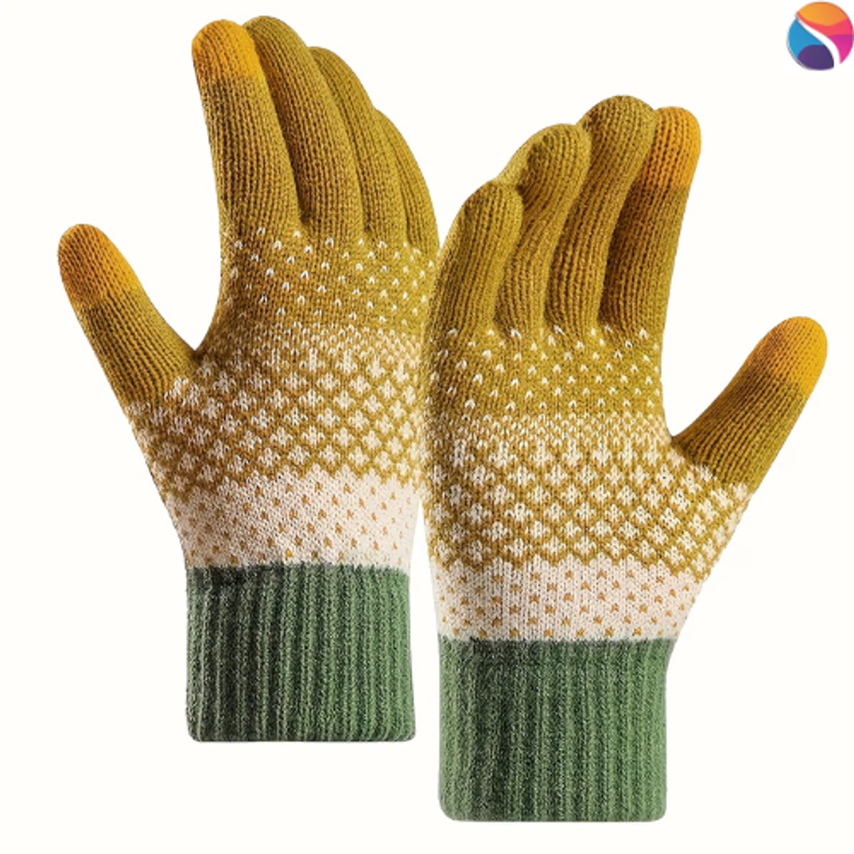 Warme Winterhandschoenen Geel - Kurkuma geel – Touchscreen – Unisex - One size - Winter - Handschoen - Nieuw model