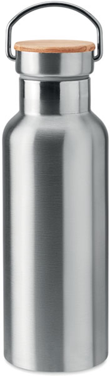 Dubbelwandige vacuüm roestvrijstalen fles 500ml Zilver