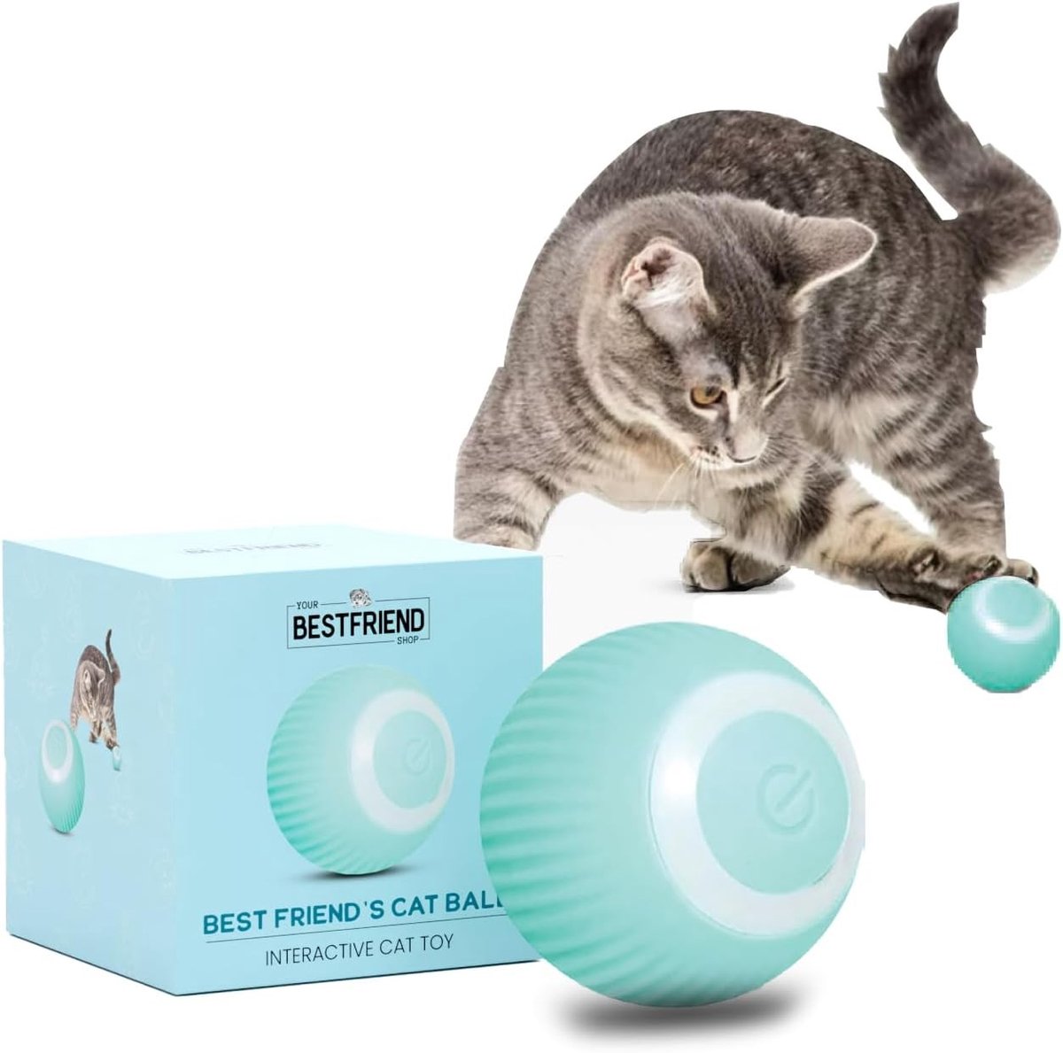 Katten Speelgoed - Blauw - 43 mm - Interactieve Bewegende Bal - Voor Katten
