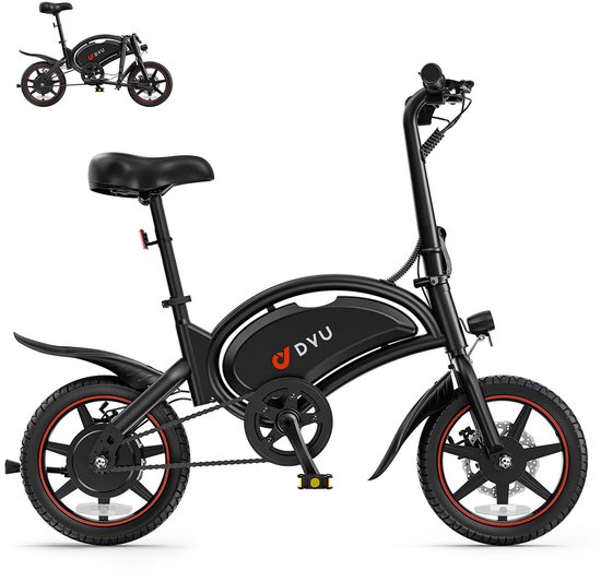 DYU D3S-250W 36V10AH batterij-Opvouwbaar-Lichtgewicht elektrische stadsfietsen-25KM/H-14-inch banden-Klein en draagbaar fiets van DYU — afbeelding 2