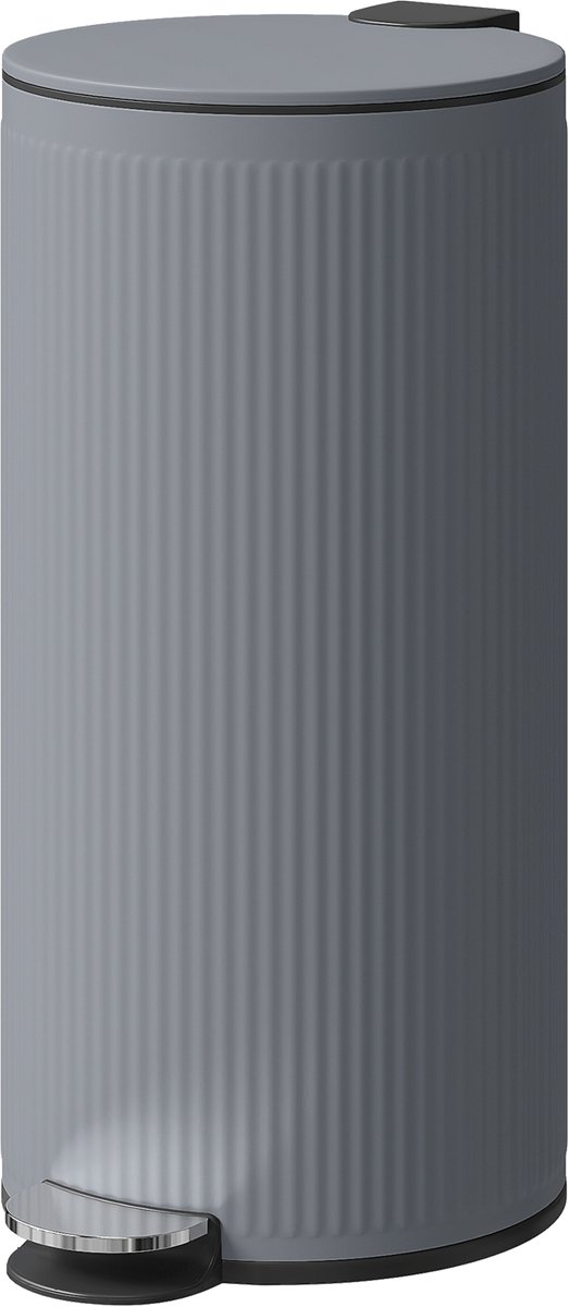 30L pedaalemmer met soft-close deksel en pedaalemmer-metaal-zwart-36 x 30 x 60-5 cm