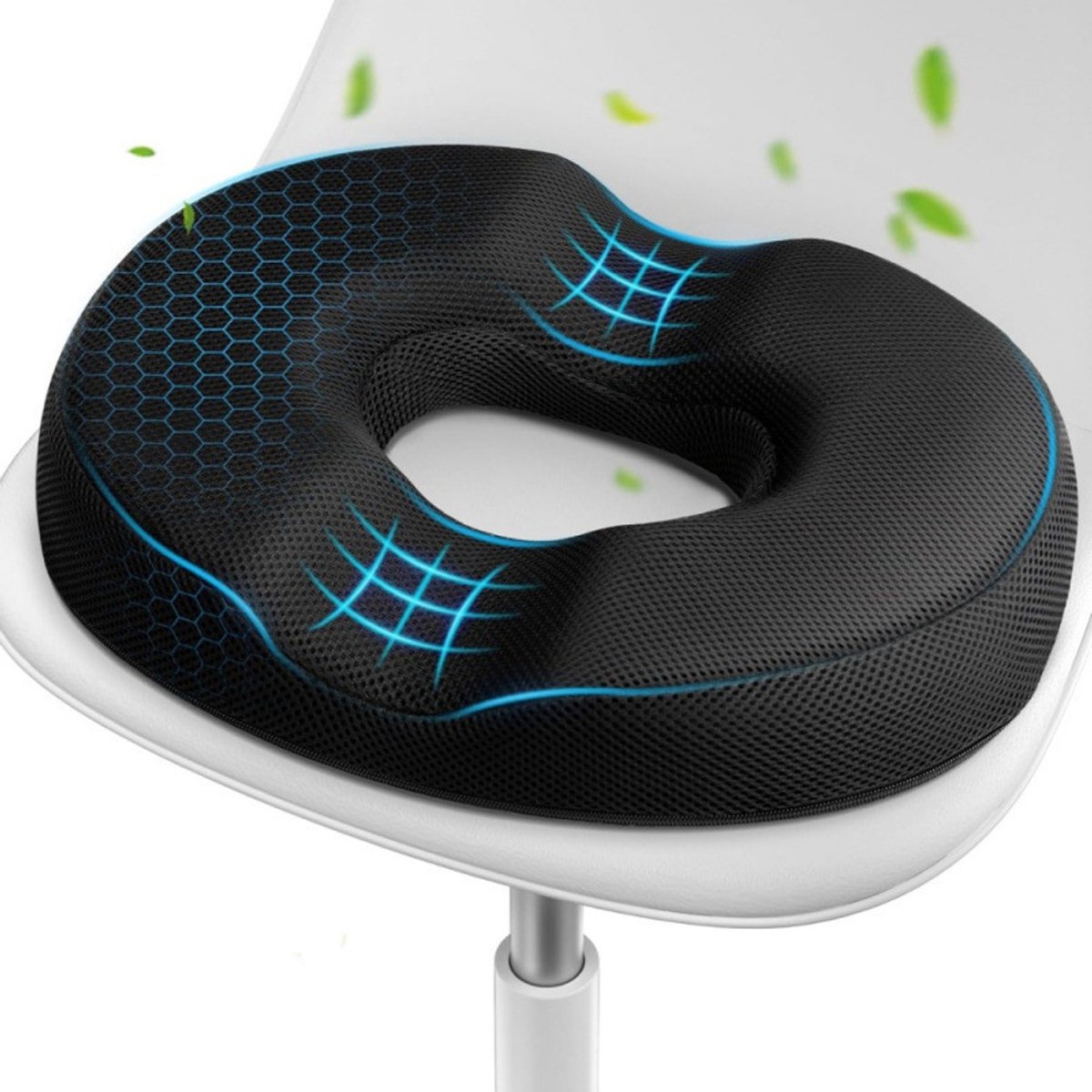 Traagschuim O‑vormig zitkussen‑donut kussen met opening‑ademend stoelkussen‑zitkussen voor lang zitten