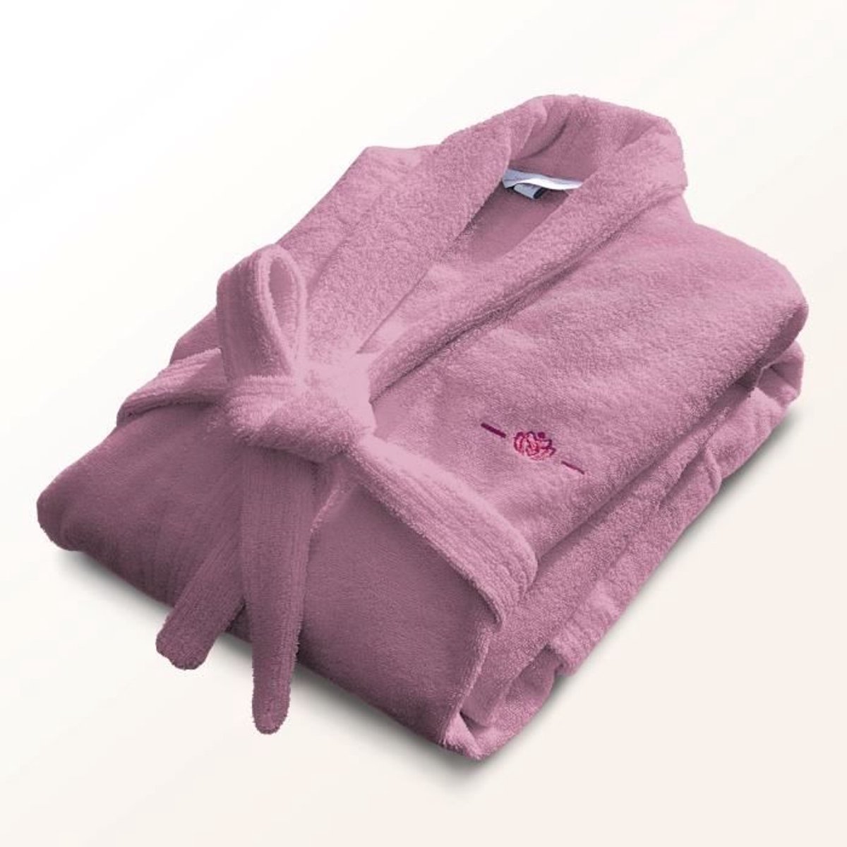 Badjas - BADTIJD - Maat M - 100% katoen 500 g/m² - Zacht, absorberend, unisex - Roze