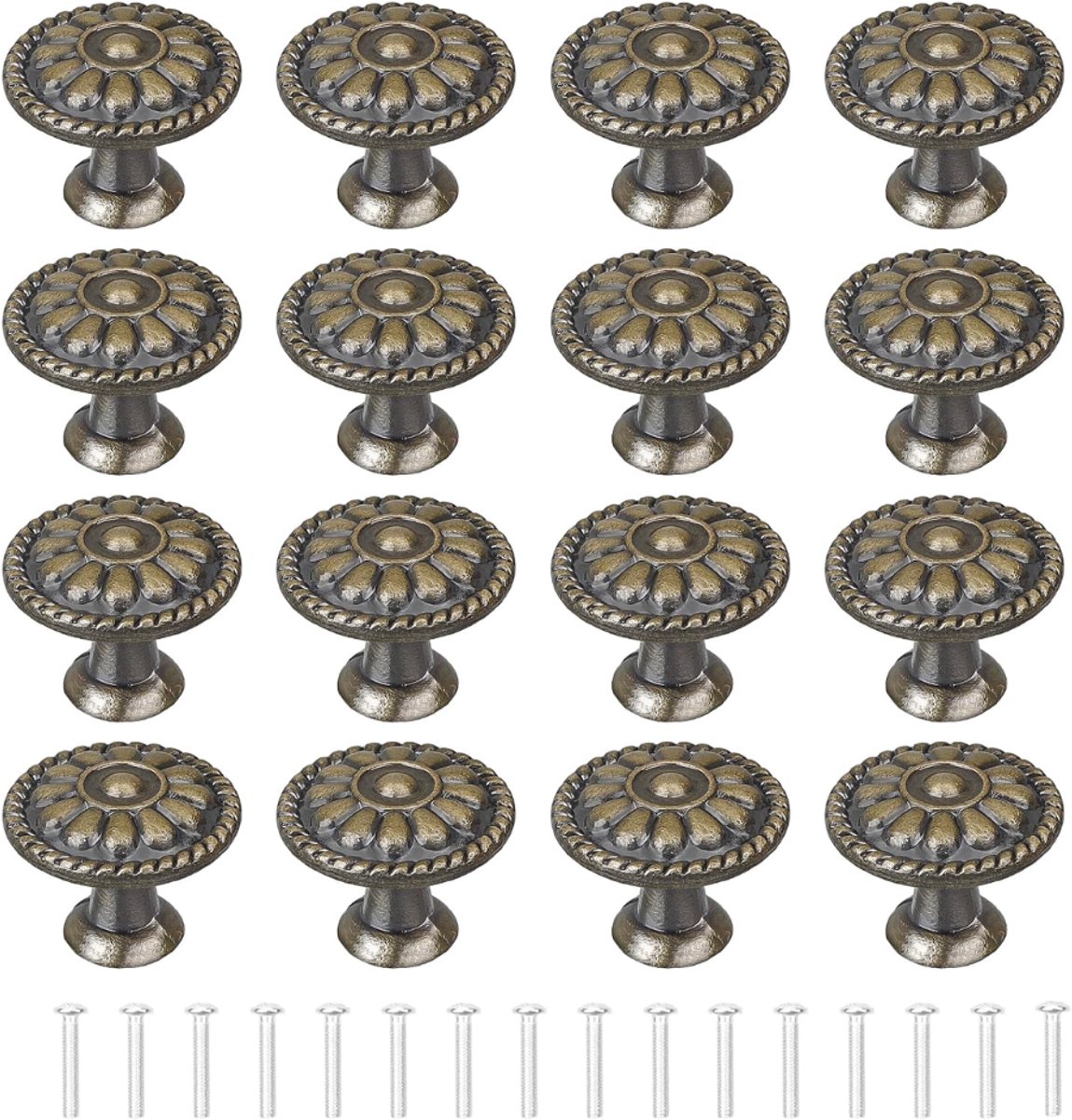 DYVNS® Deurknoppen voor Kasten - Vintage Kastknoppen - Antieke Meubelknop - Lade Knoppen - 16 Stuks