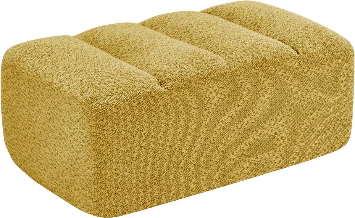 MUVANO Gele Poef - Frameloze Modulaire Voetenbank Geel - Comfortabele Hocker Zonder Montage - 104x61x45 cm - Ergonomisch - Woonkamer Geel