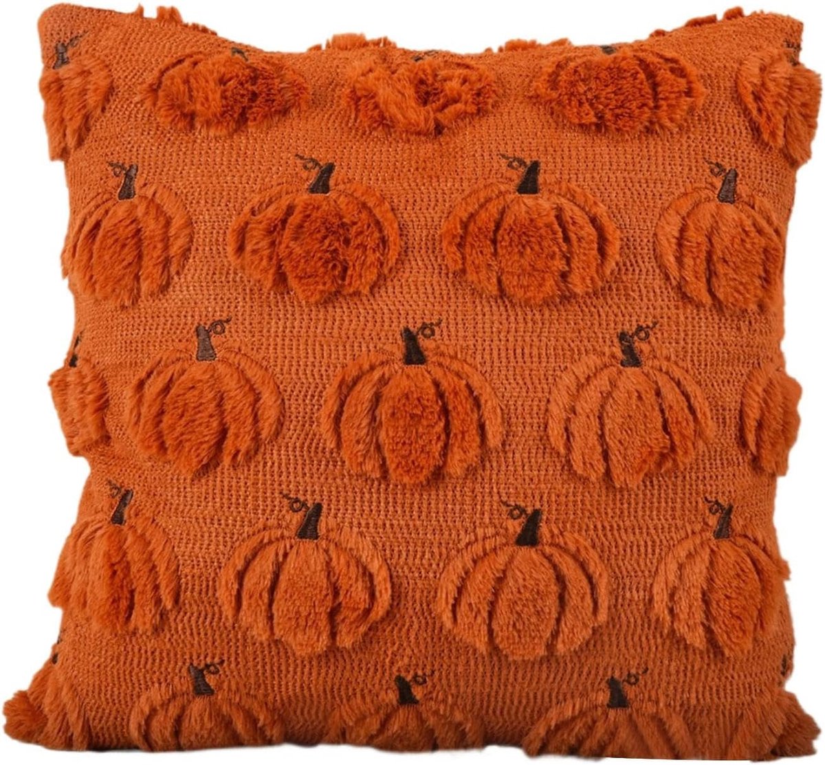 Halloween Kussenslopen 45x45 cm - Pompoen en Spook Design - Zachte Wasbare Hoes voor Bank en Slaapkamer - Fluweel Polyester - Herfst Decoratie en Feestaccessoire