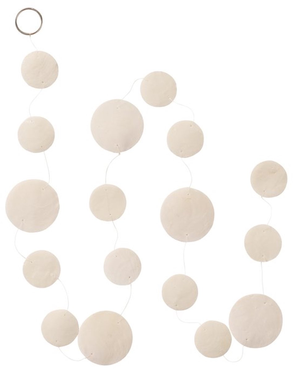 Boltze - Capiz - Guirlande - Marissi - L180cm - Woonslinger - Beige - Wit - Parelmoer - Handgemaakt - Schelpen