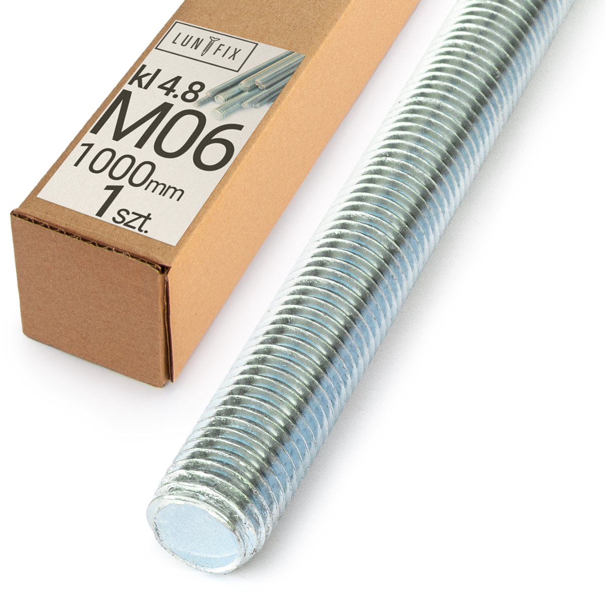 LUN FIX - Draadstang M6 gegalvaniseerd 100cm 1m - staal 4.8 - 1 stuk