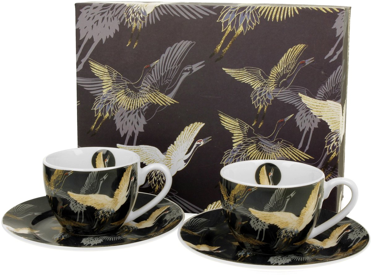 Espresso kopjes set 2 stuks - Nachtelijke Kraanvogels