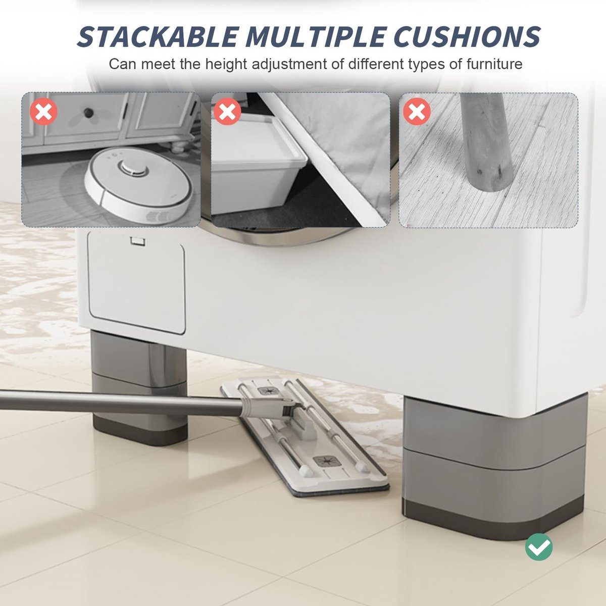 Wasmachine verhoger - 4,5 cm - Rubberen antislip verhoging voor wasmachines en huishoudelijke apparaten - Universeel gebruik