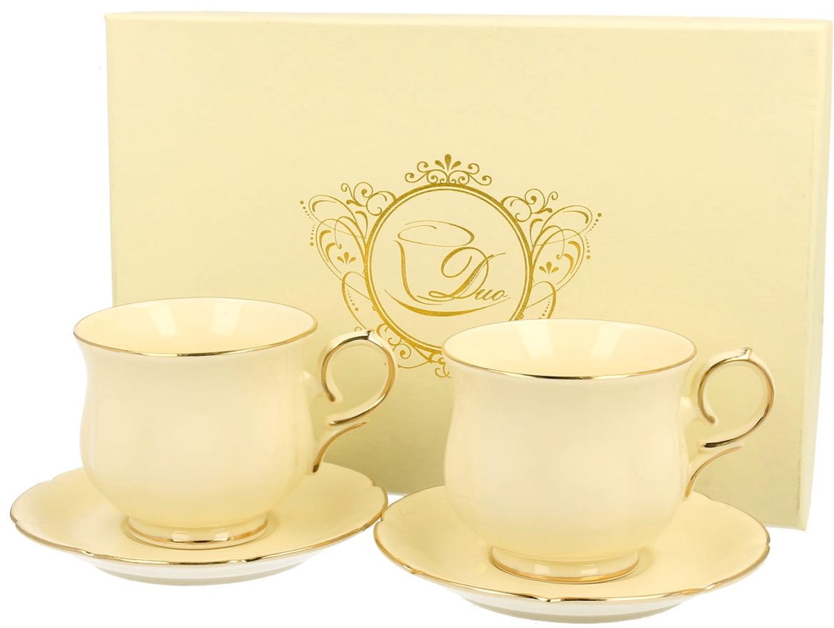 ECRU CLARK Espressokopjes met Schotels - 2 stuks