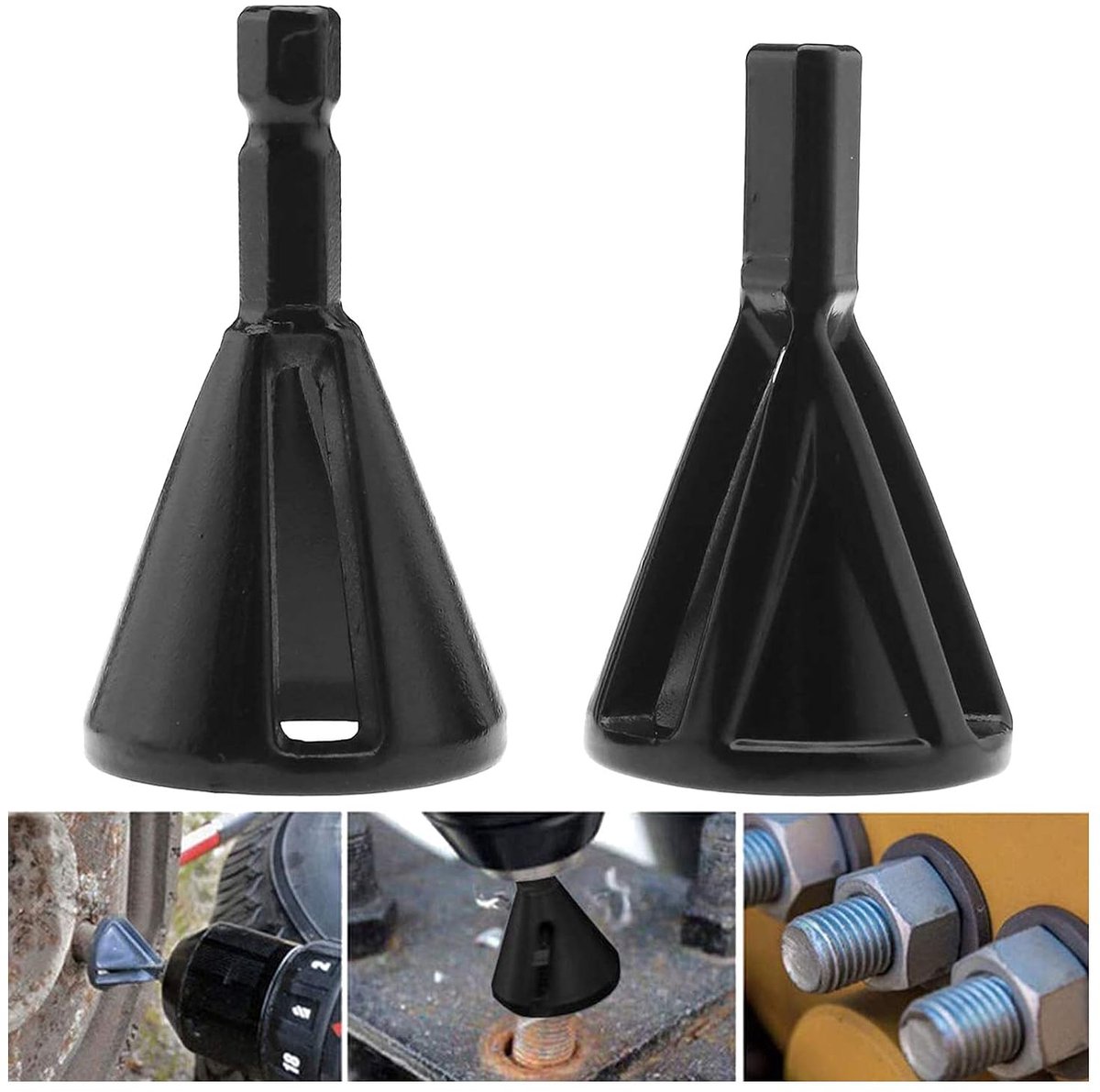 Deburring External Chamfer Tool Kit - Drill Stainless Steel Hex Shank Deburrer for Tubes Bolts Threaded Rods - ShopVlot